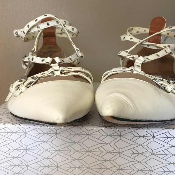 VALENTINO Leather "Love Latch" Cage Ankle Strap Ballet Flats - ITALIAN SIZE 38 - Picture 12 of 13